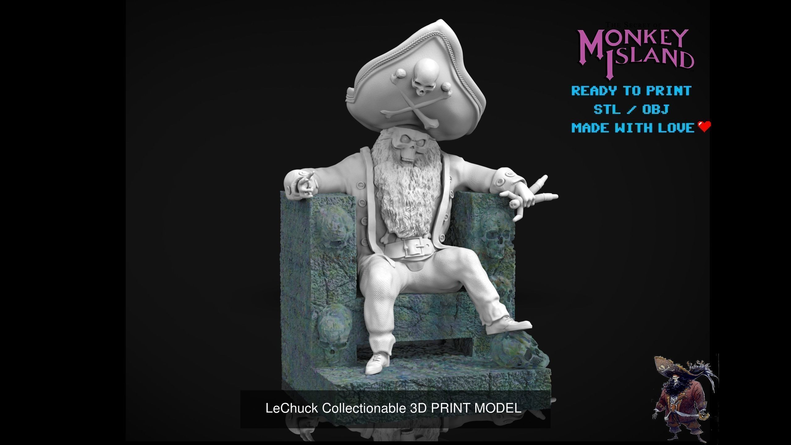 LeChuck Bust and Figure Complete  3D Model Collection_1