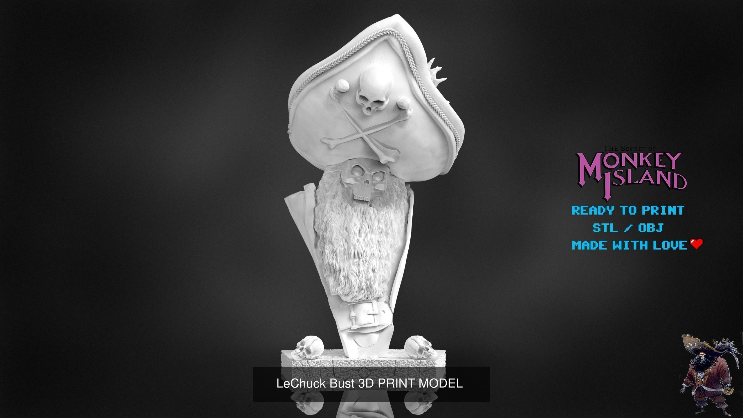 LeChuck Bust and Figure Complete  3D Model Collection_2