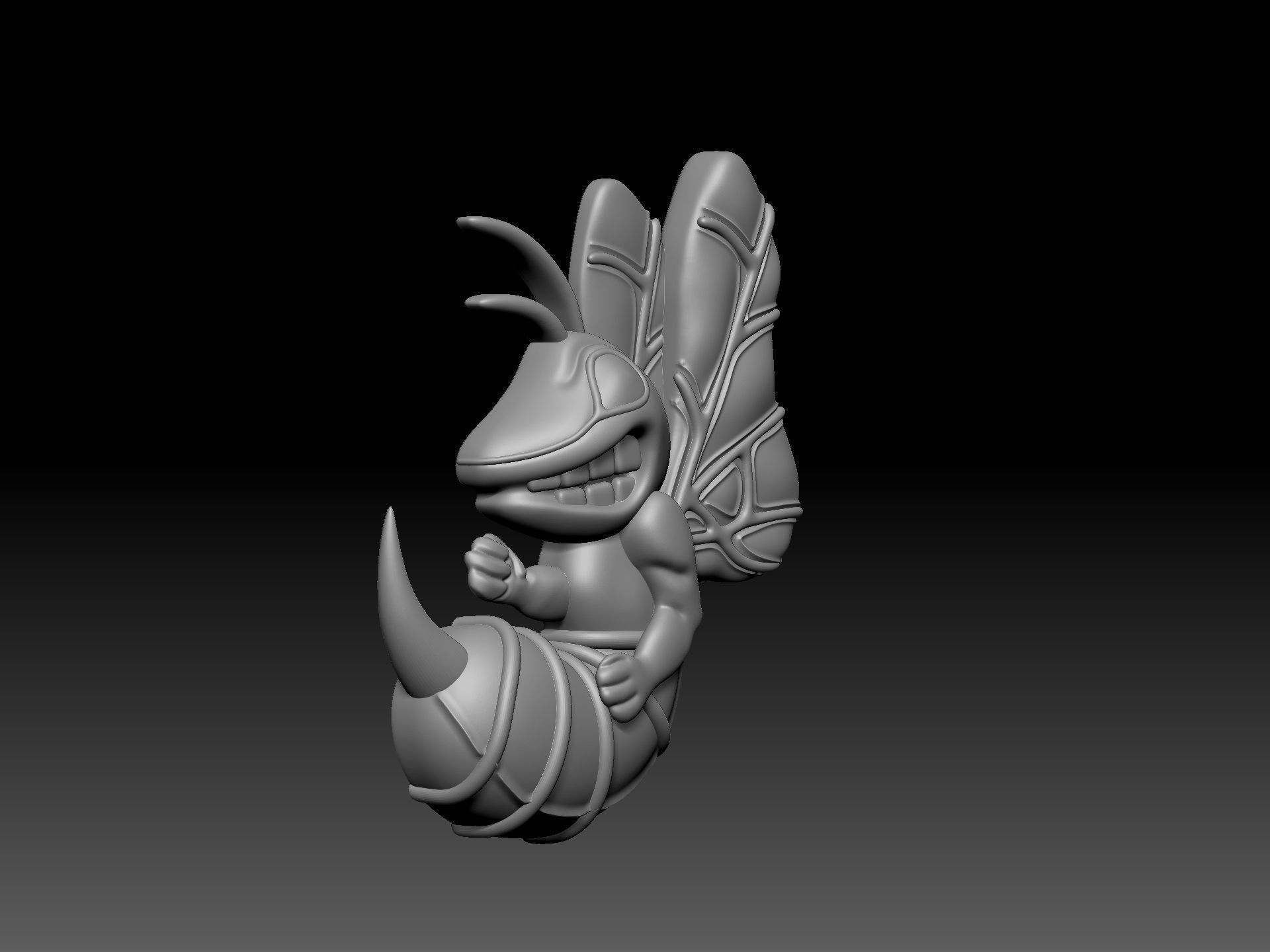 angry bee pendant stl 3D print model_8