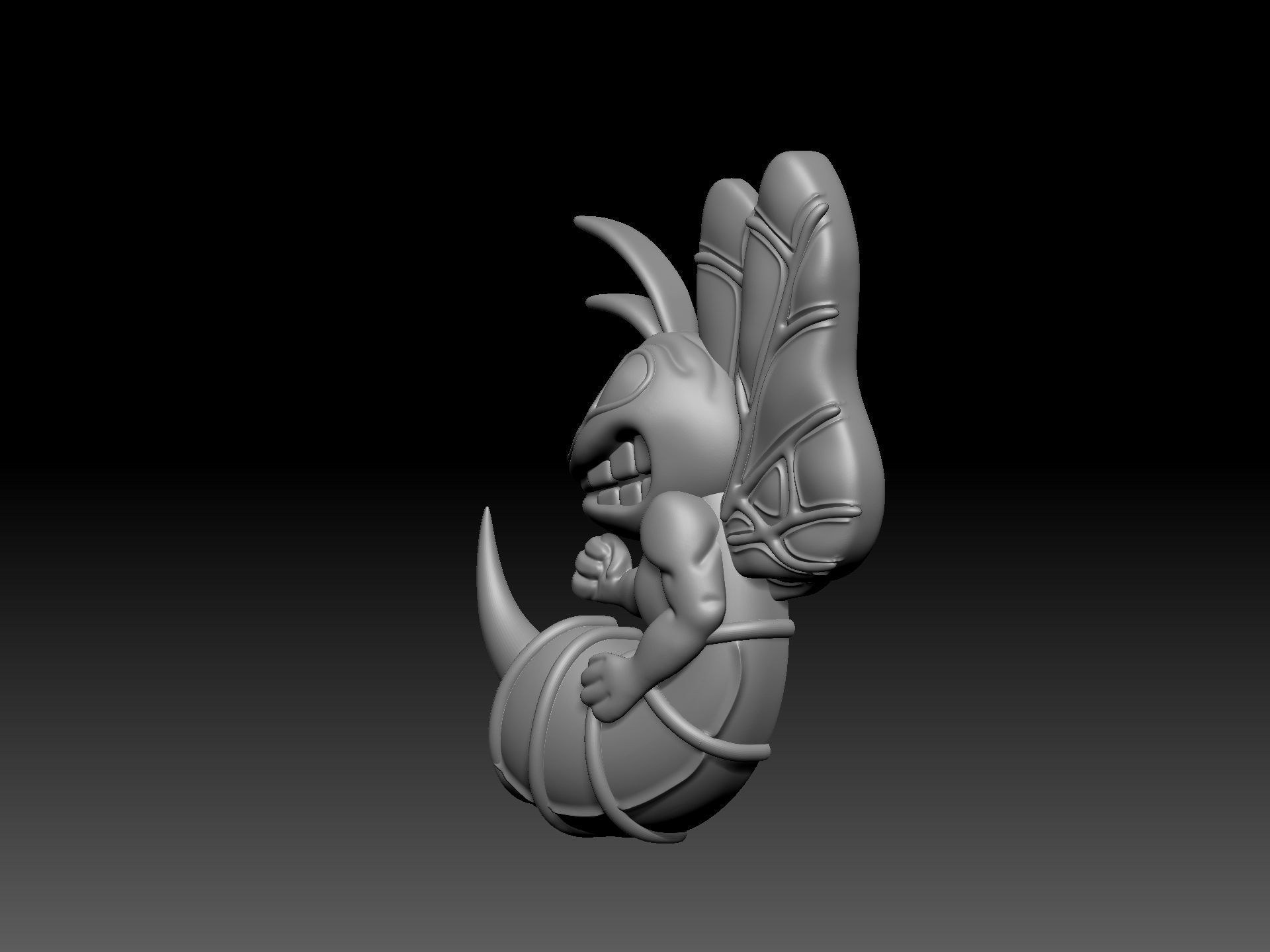 angry bee pendant stl 3D print model_7