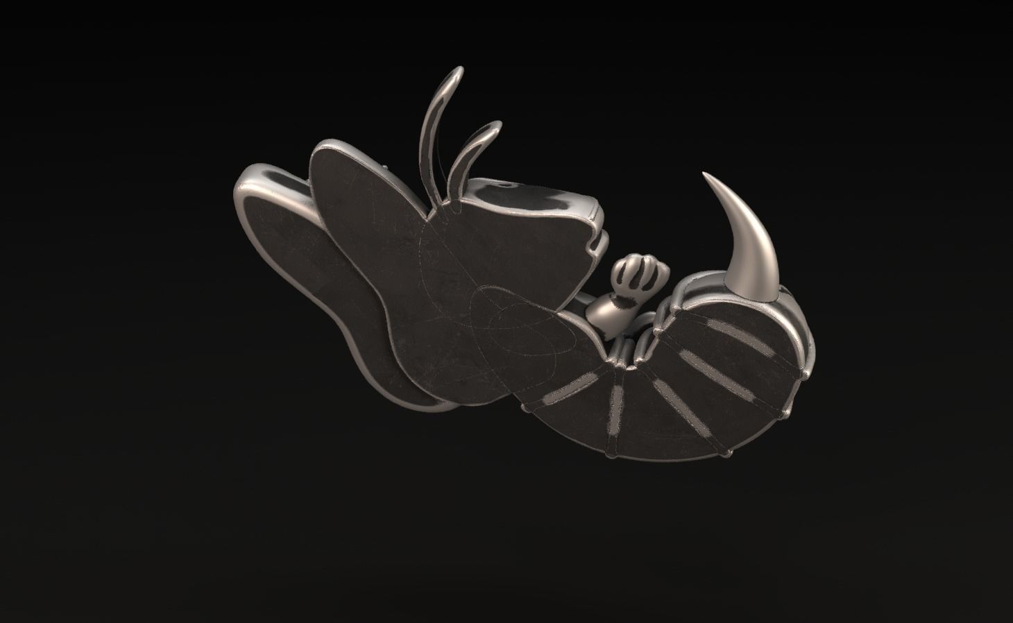 angry bee pendant stl 3D print model_2