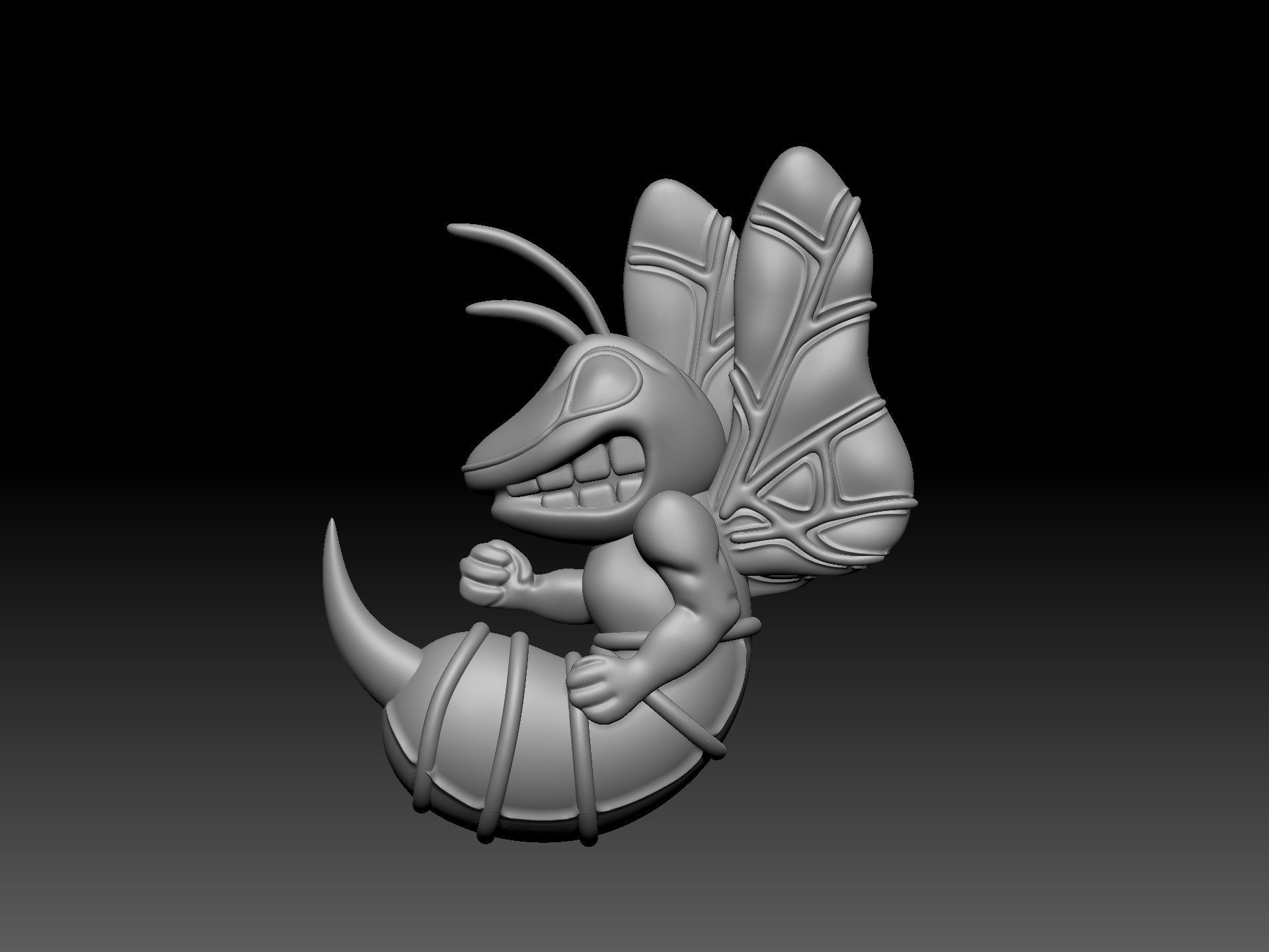 angry bee pendant stl 3D print model_6