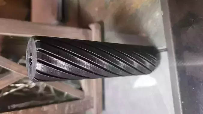 Replica Airsoft Silencer Spiral Slits With 14mm Negative Threads 3D print model