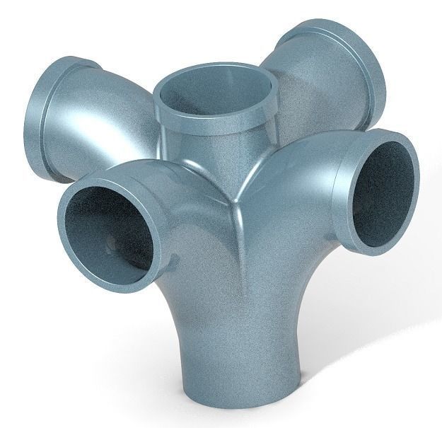 PVC Fitting Four Y BEND 3D print model_1