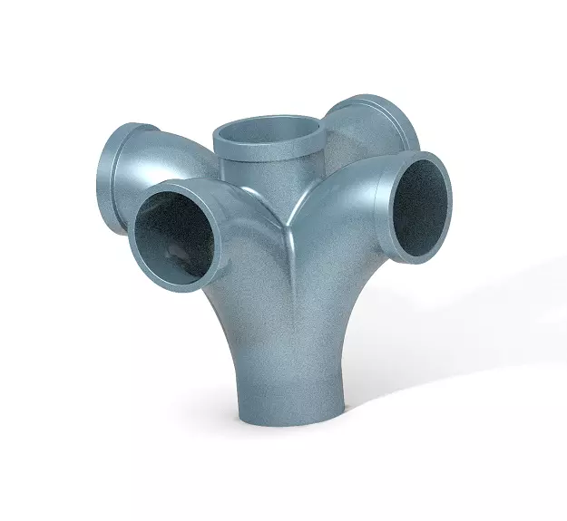 PVC Fitting Four Y BEND 3D print model_0