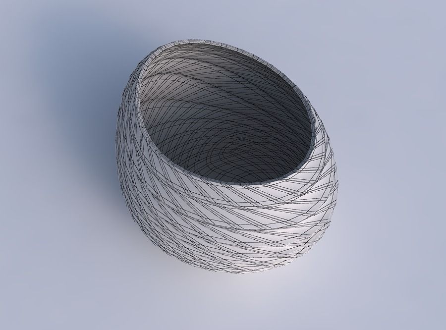 Bowl compressed 2 with distorted and twisted grid plates 3D print model_6