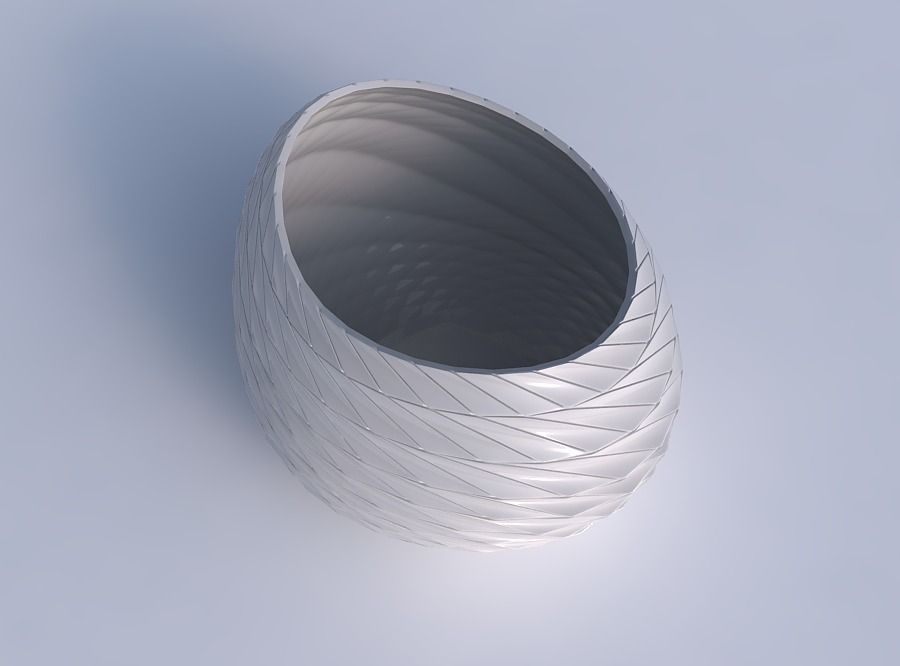 Bowl compressed 2 with distorted and twisted grid plates 3D print model_1