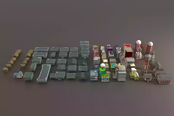 Low Poly Houses Pack 79 in 1 Low-poly 3D model