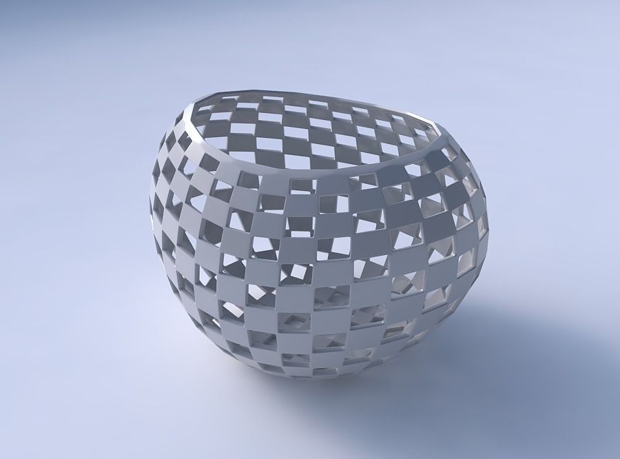 Bowl compressed 2 with checker grid lattice 3D print model_3