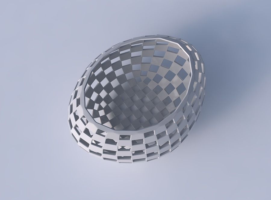 Bowl compressed 2 with checker grid lattice 3D print model_2