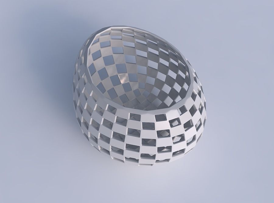 Bowl compressed 2 with checker grid lattice 3D print model_1