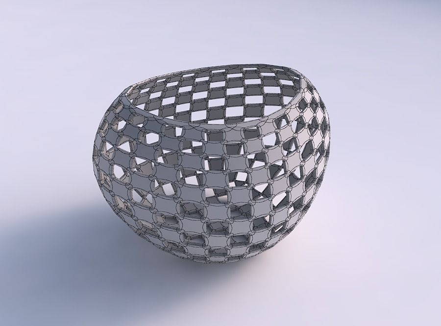 Bowl compressed 2 with checker grid lattice 3D print model_5