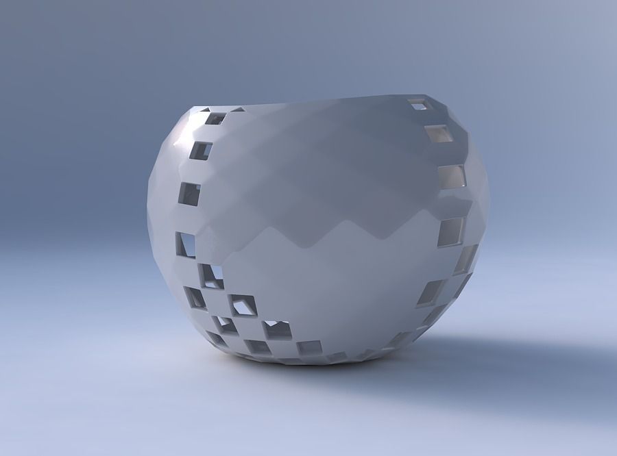 Bowl compressed 2 with checker grid lattice 3 3D print model_4