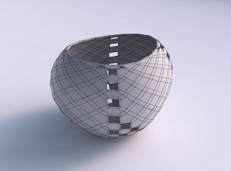Bowl compressed 2 with checker grid lattice 3 3D print model_5