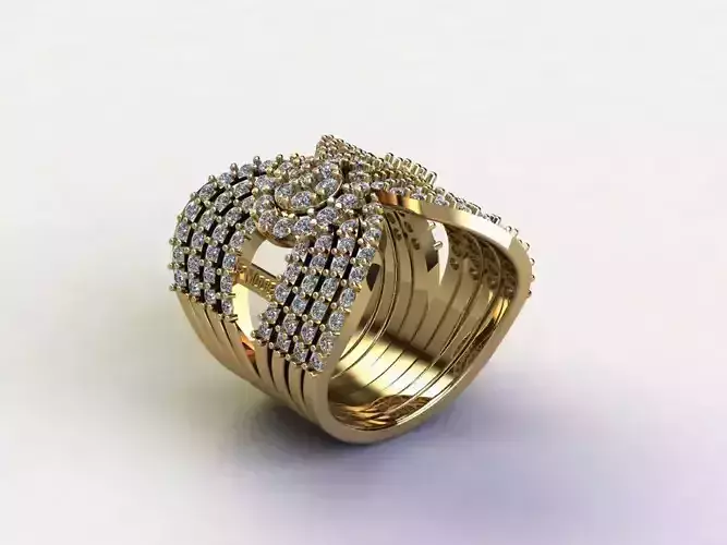 R19 Diamond ring jewelry cad file at Cambodia 3D model
