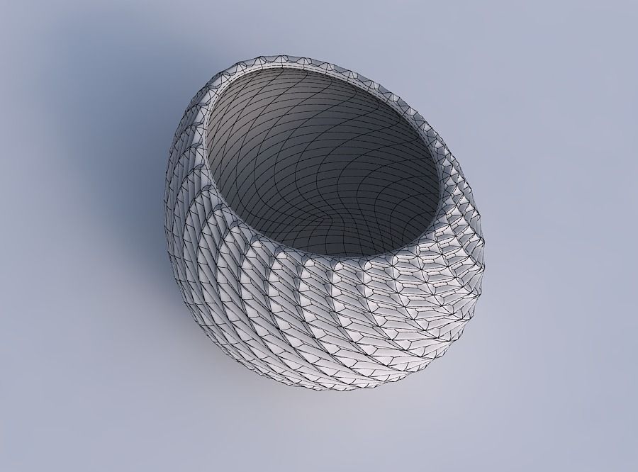 Bowl compressed 2 with bent extruded pattern 3D print model_6
