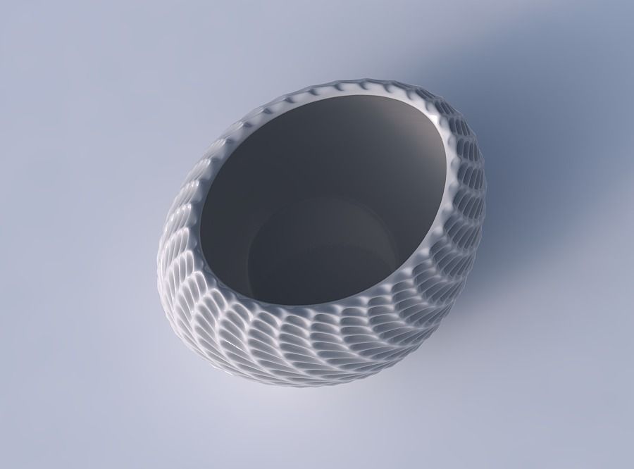 Bowl compressed 2 with bent extruded pattern 3D print model_2