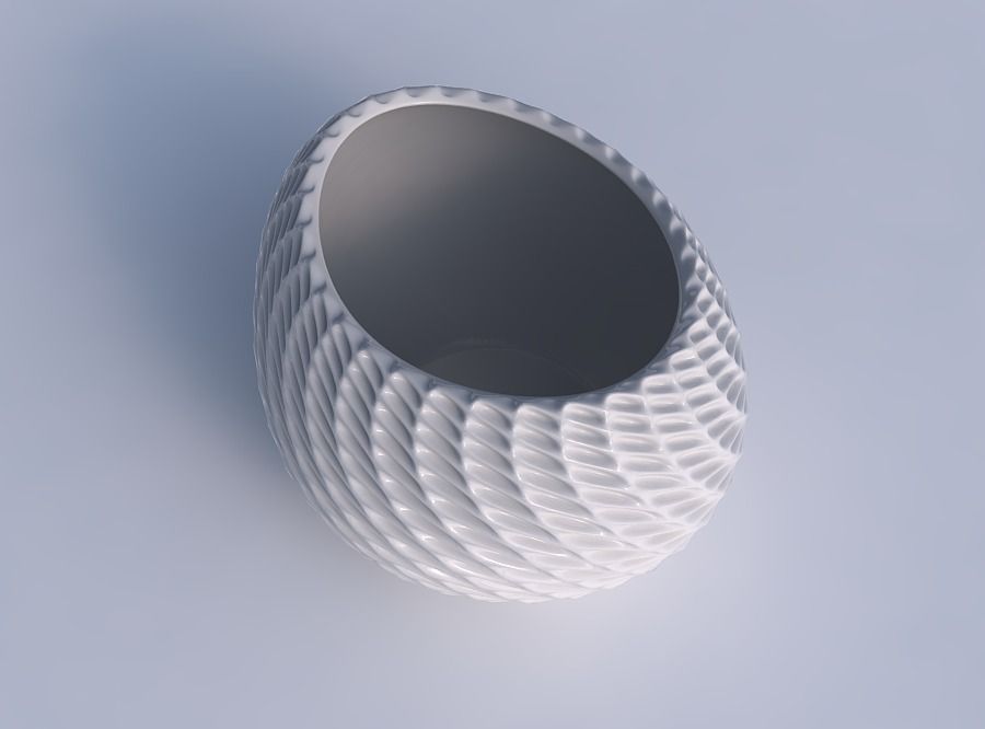 Bowl compressed 2 with bent extruded pattern 3D print model_1