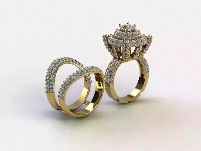R15 2 in 1 ring jewelry cad file in thailand 3D model
