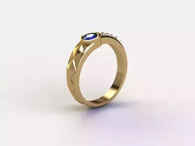 R14 Diamond ring with cad file  3D model