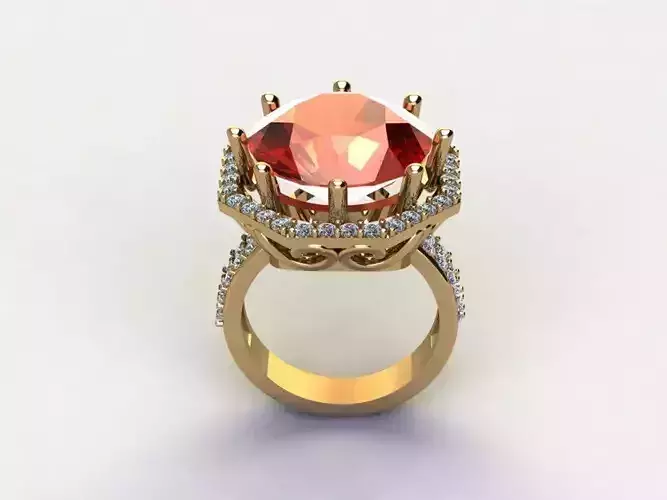 R11 Big Natural thailand gem ring  3D model