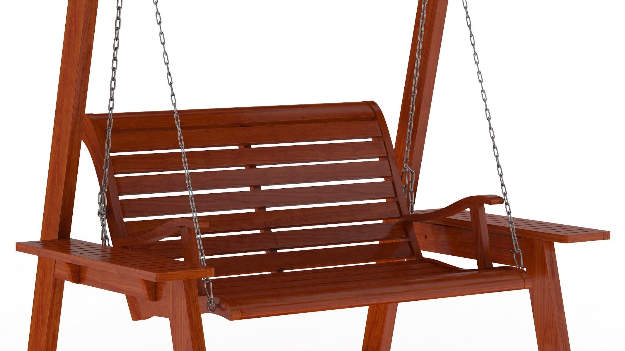 5 Wooden Swing Chairs Set 3D model_58