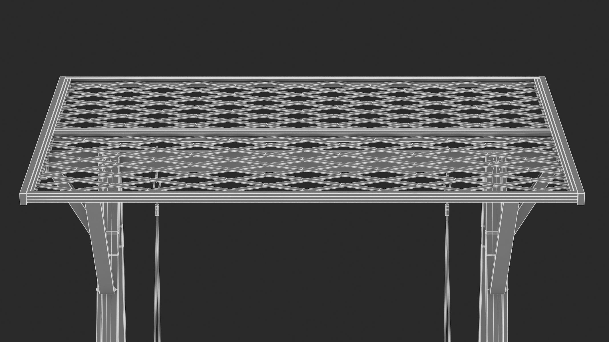 5 Wooden Swing Chairs Set 3D model_99