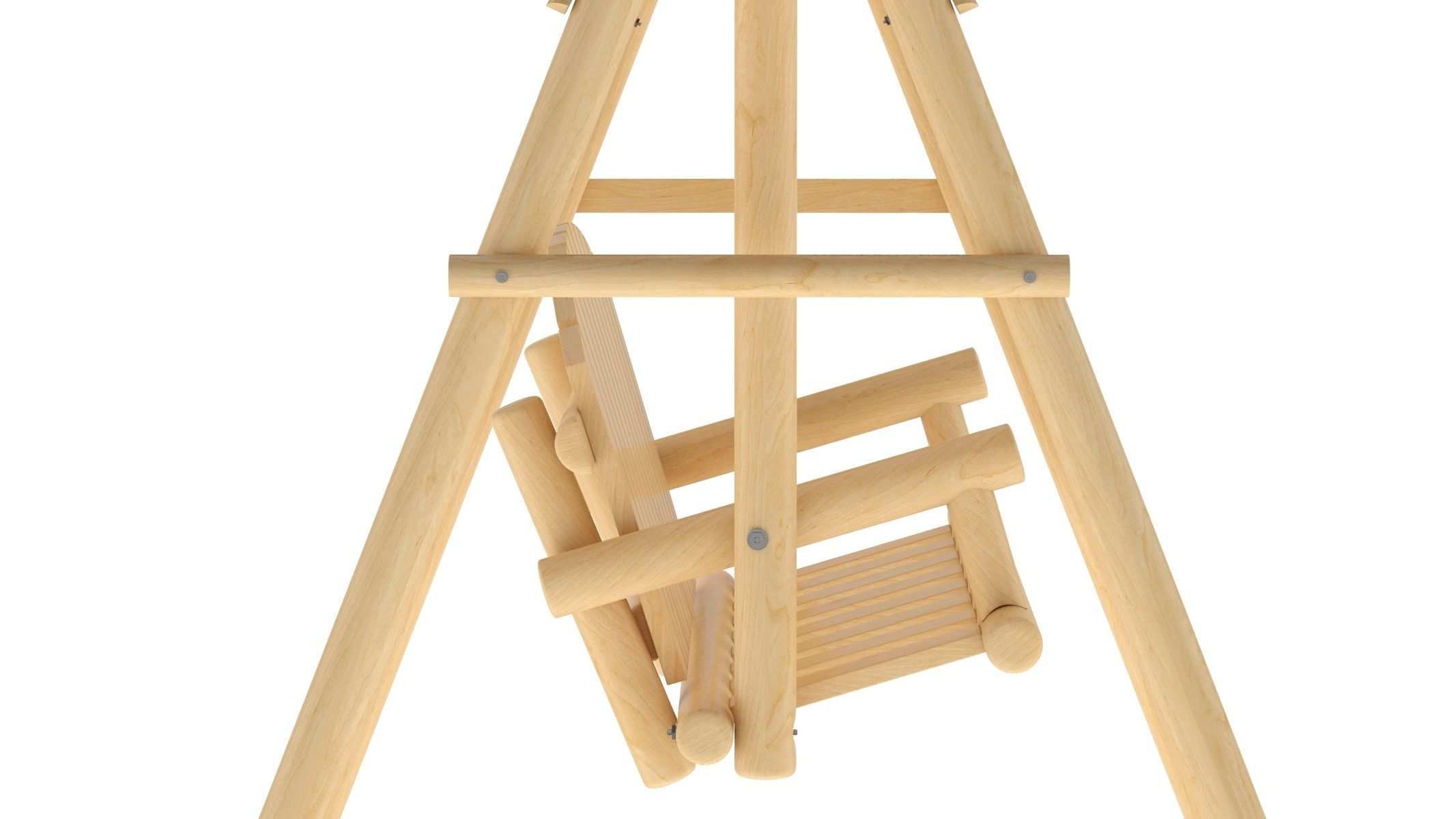 5 Wooden Swing Chairs Set 3D model_36