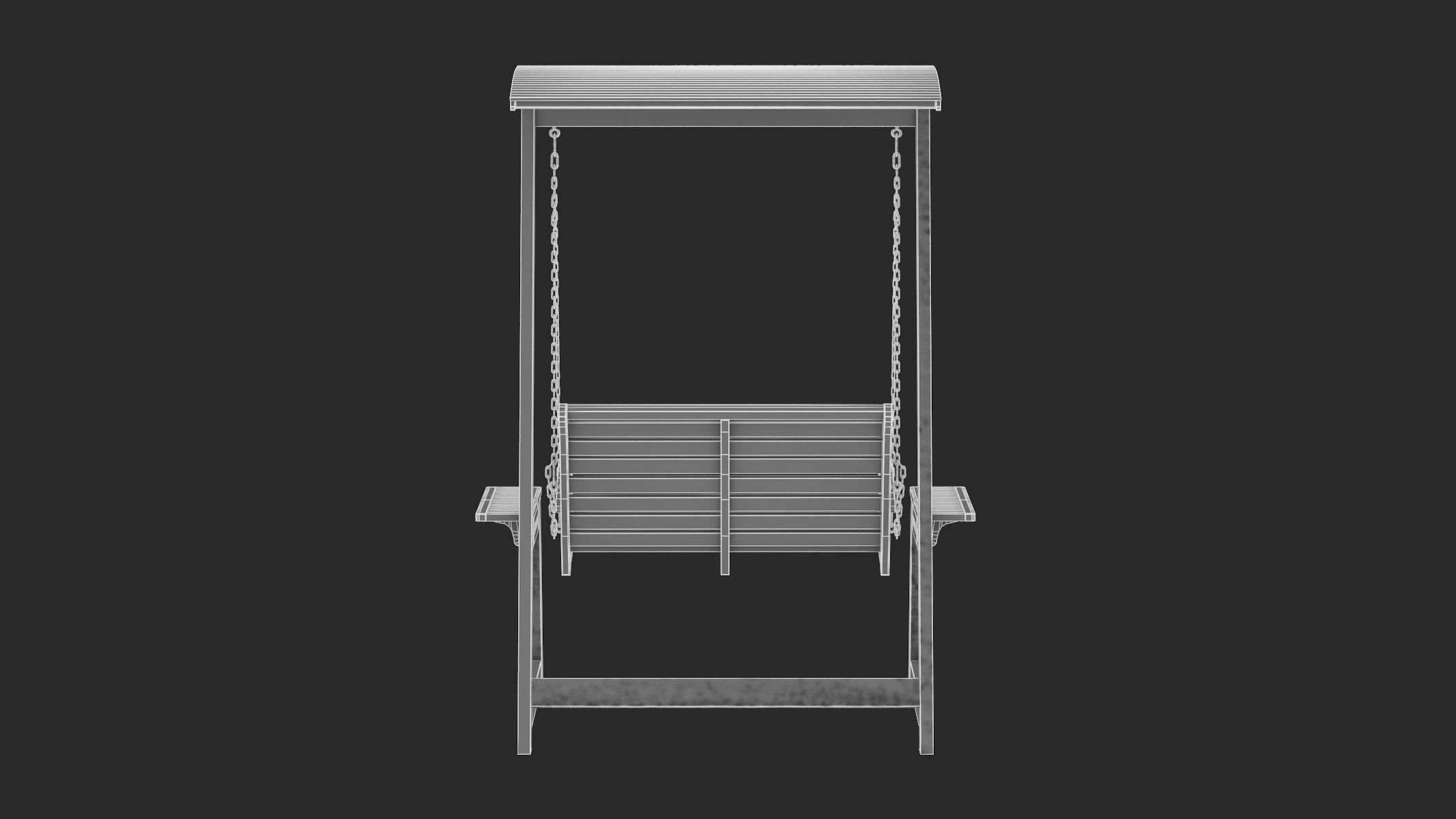 5 Wooden Swing Chairs Set 3D model_67