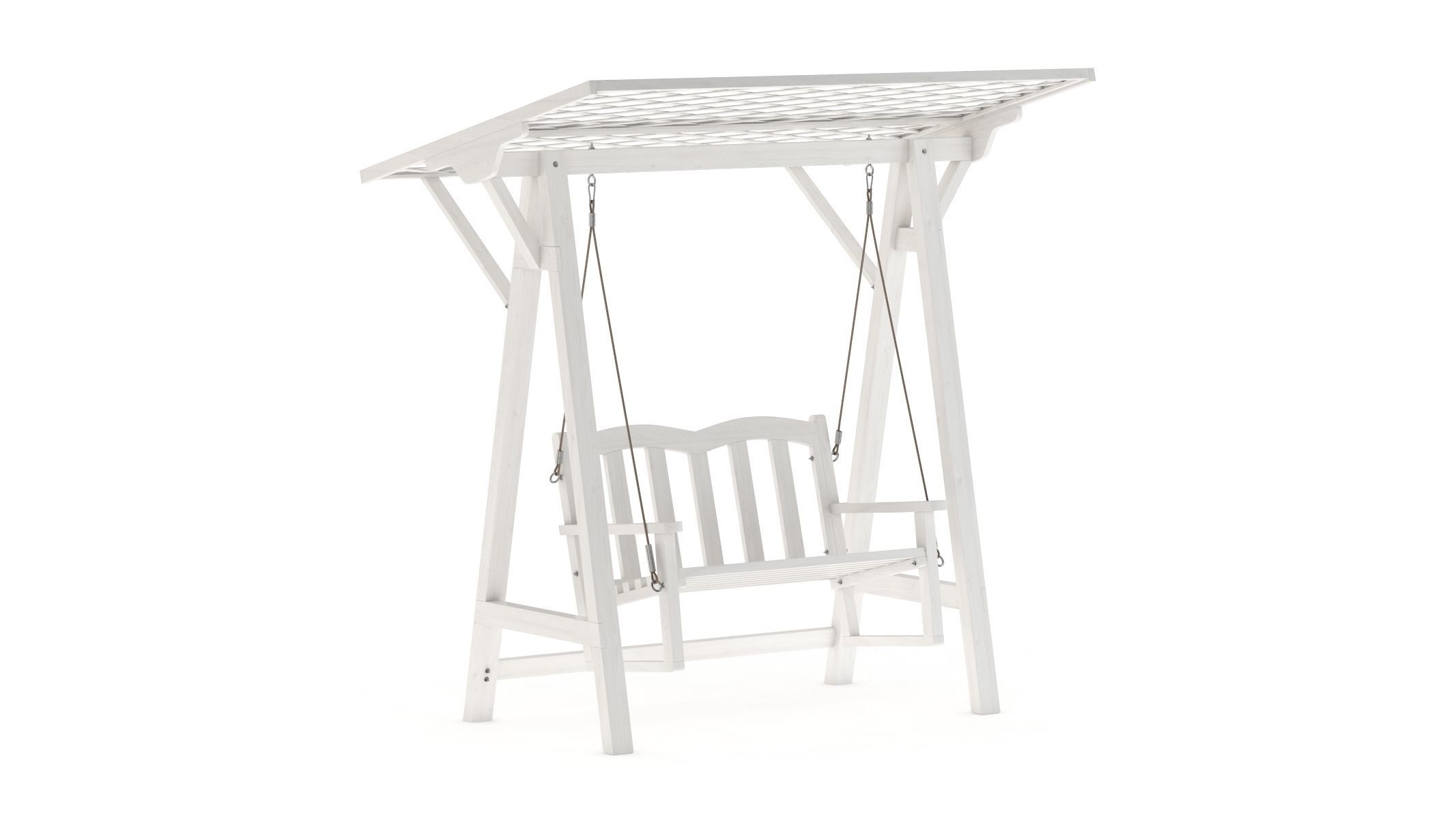 5 Wooden Swing Chairs Set 3D model_3