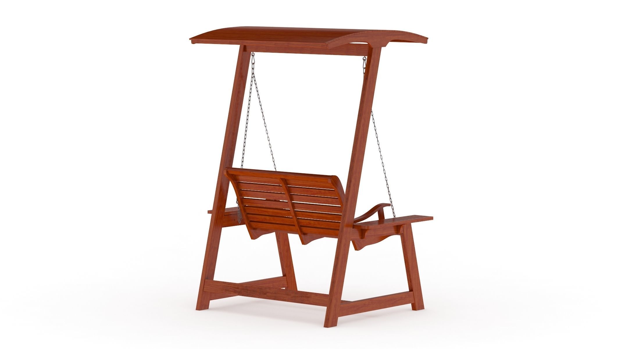 5 Wooden Swing Chairs Set 3D model_55