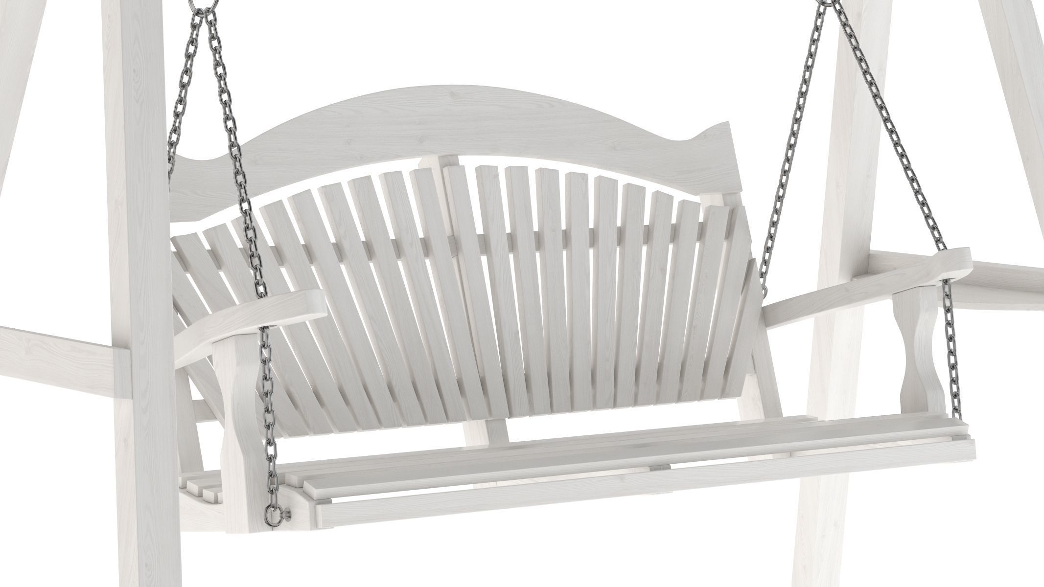 5 Wooden Swing Chairs Set 3D model_86