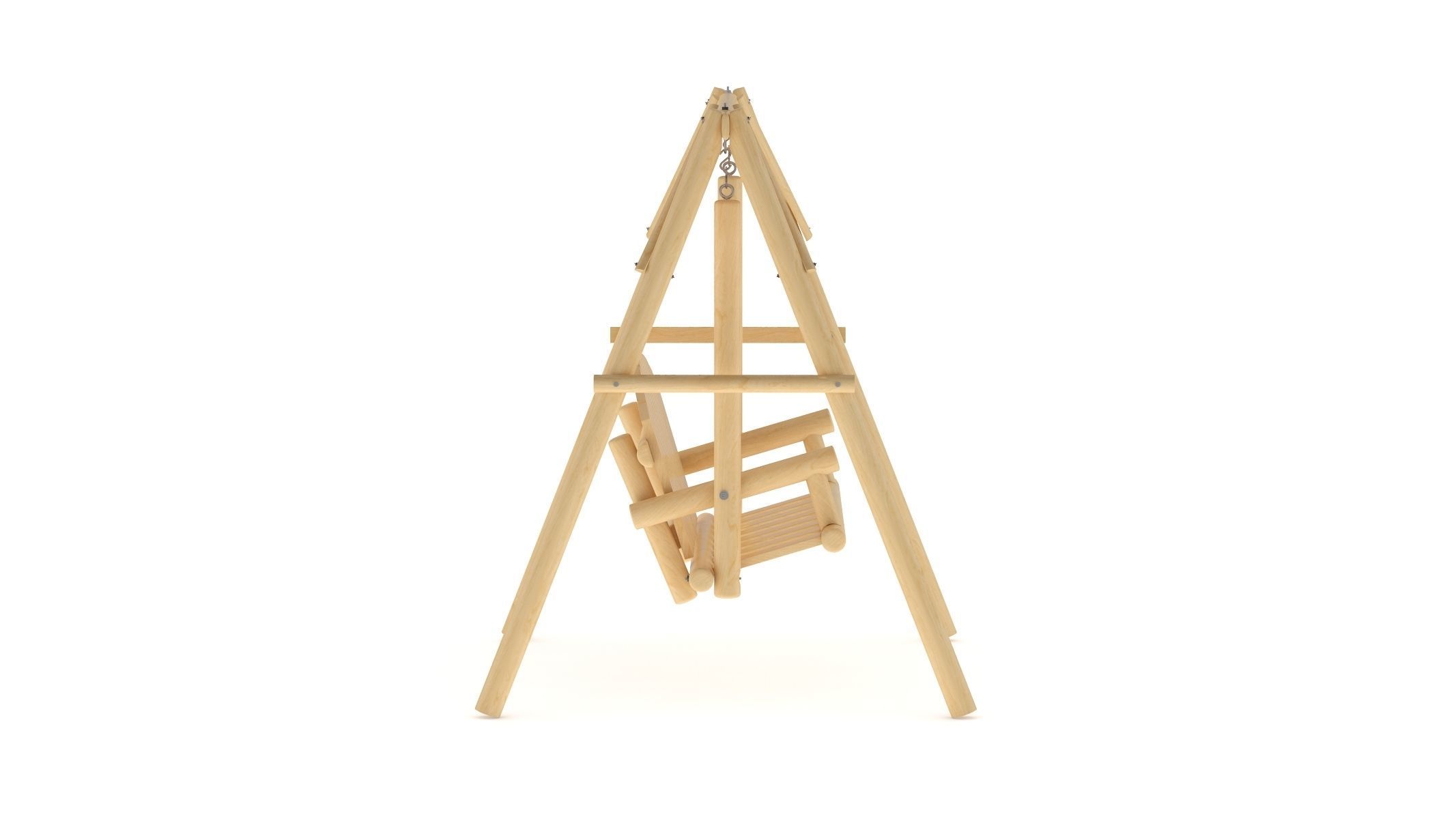 5 Wooden Swing Chairs Set 3D model_33