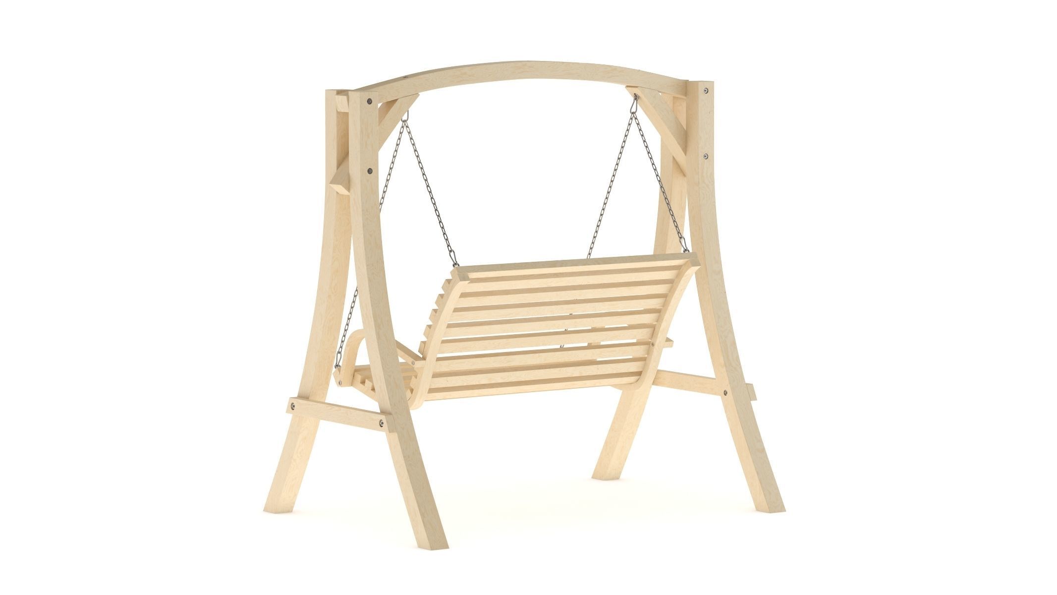 5 Wooden Swing Chairs Set 3D model_18