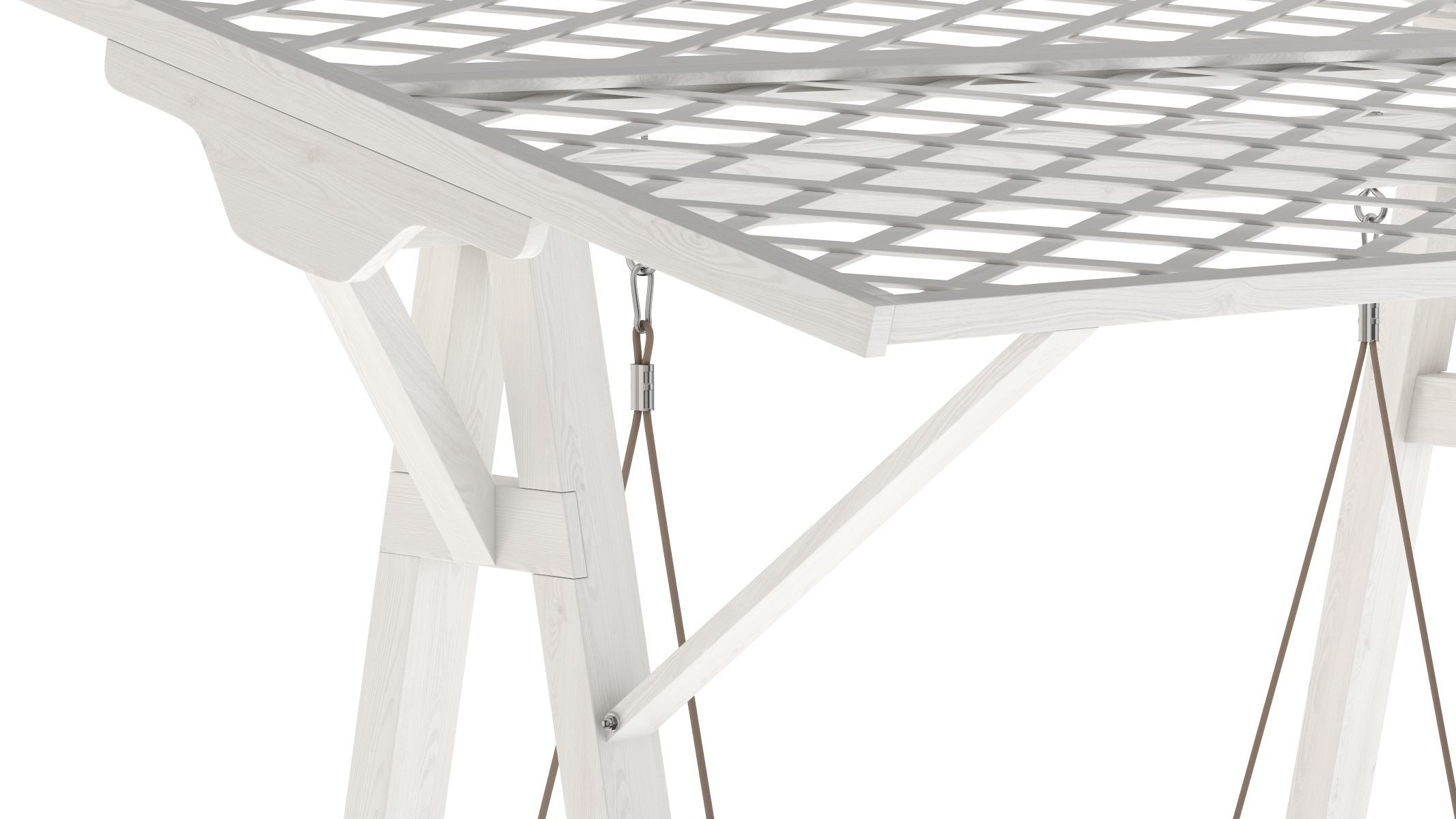 5 Wooden Swing Chairs Set 3D model_87