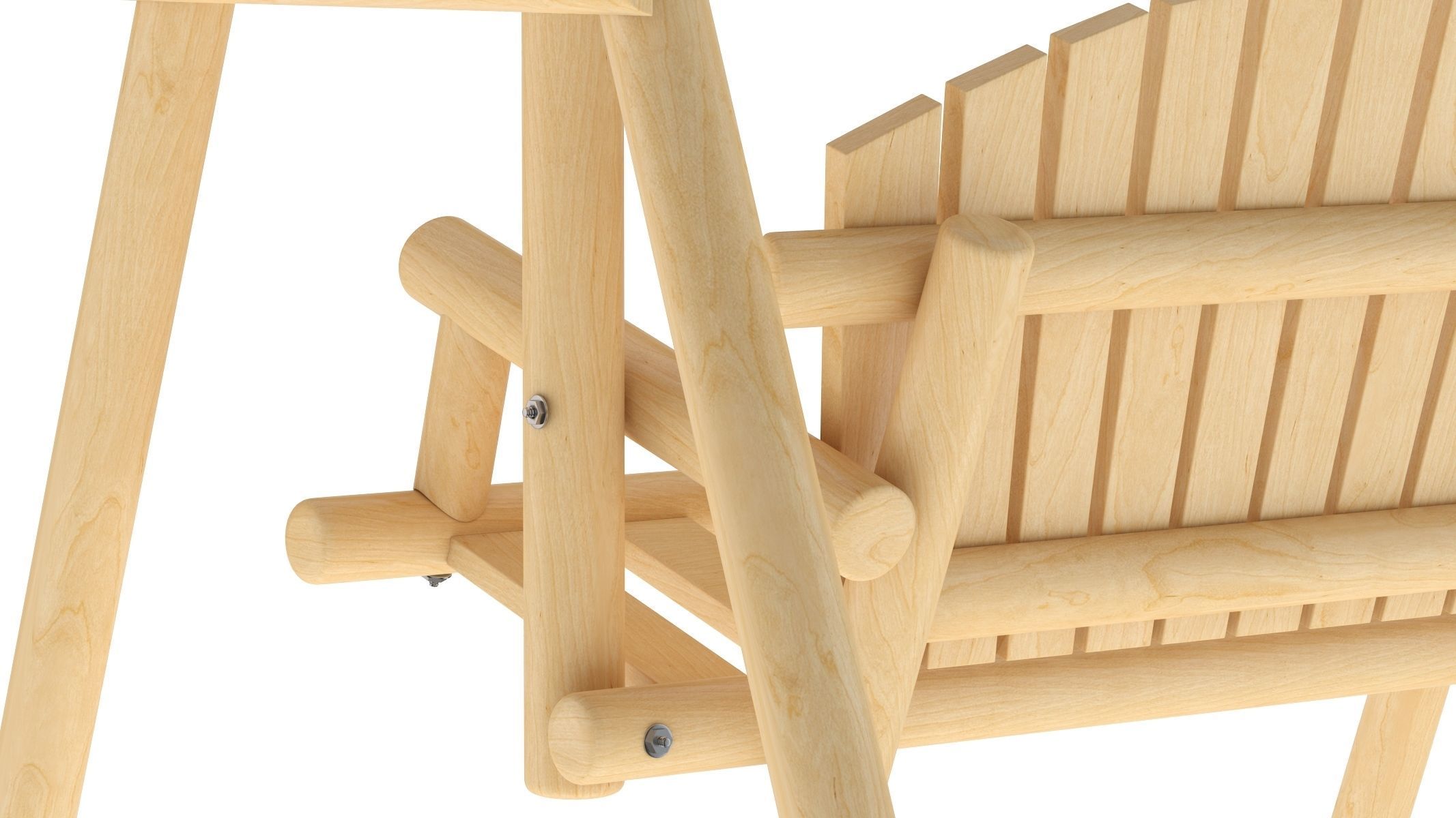 5 Wooden Swing Chairs Set 3D model_42