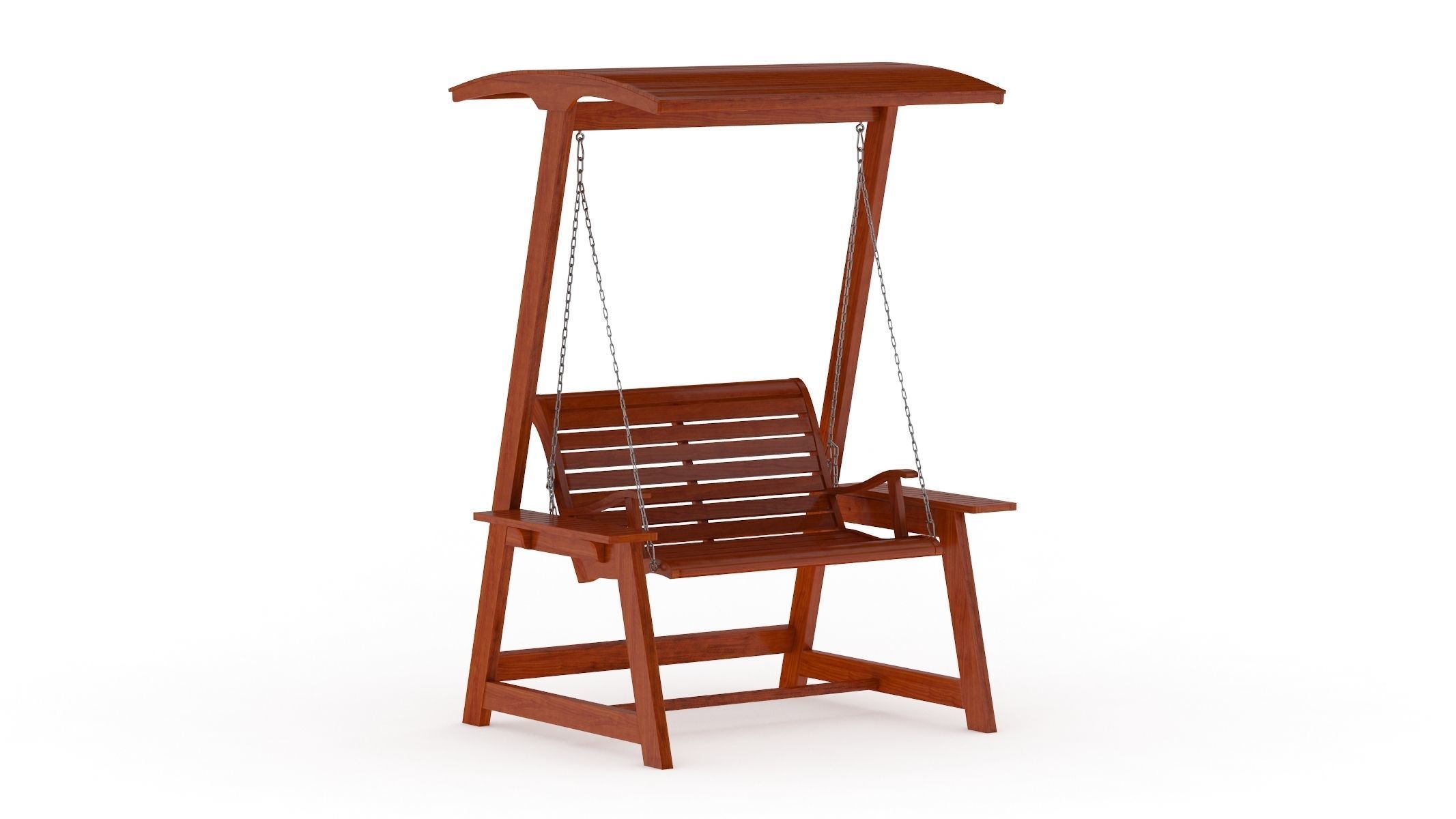 5 Wooden Swing Chairs Set 3D model_48