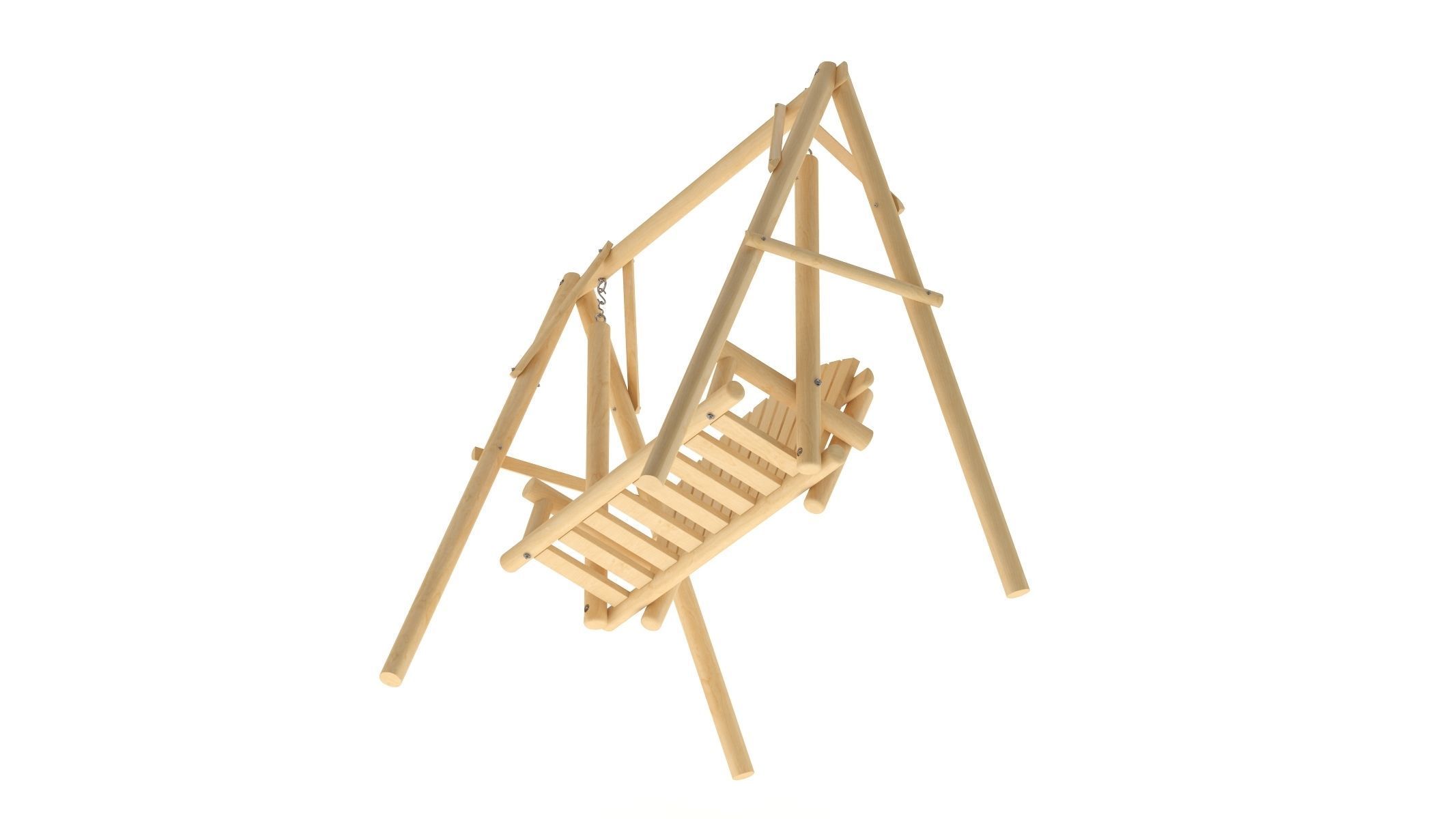 5 Wooden Swing Chairs Set 3D model_35