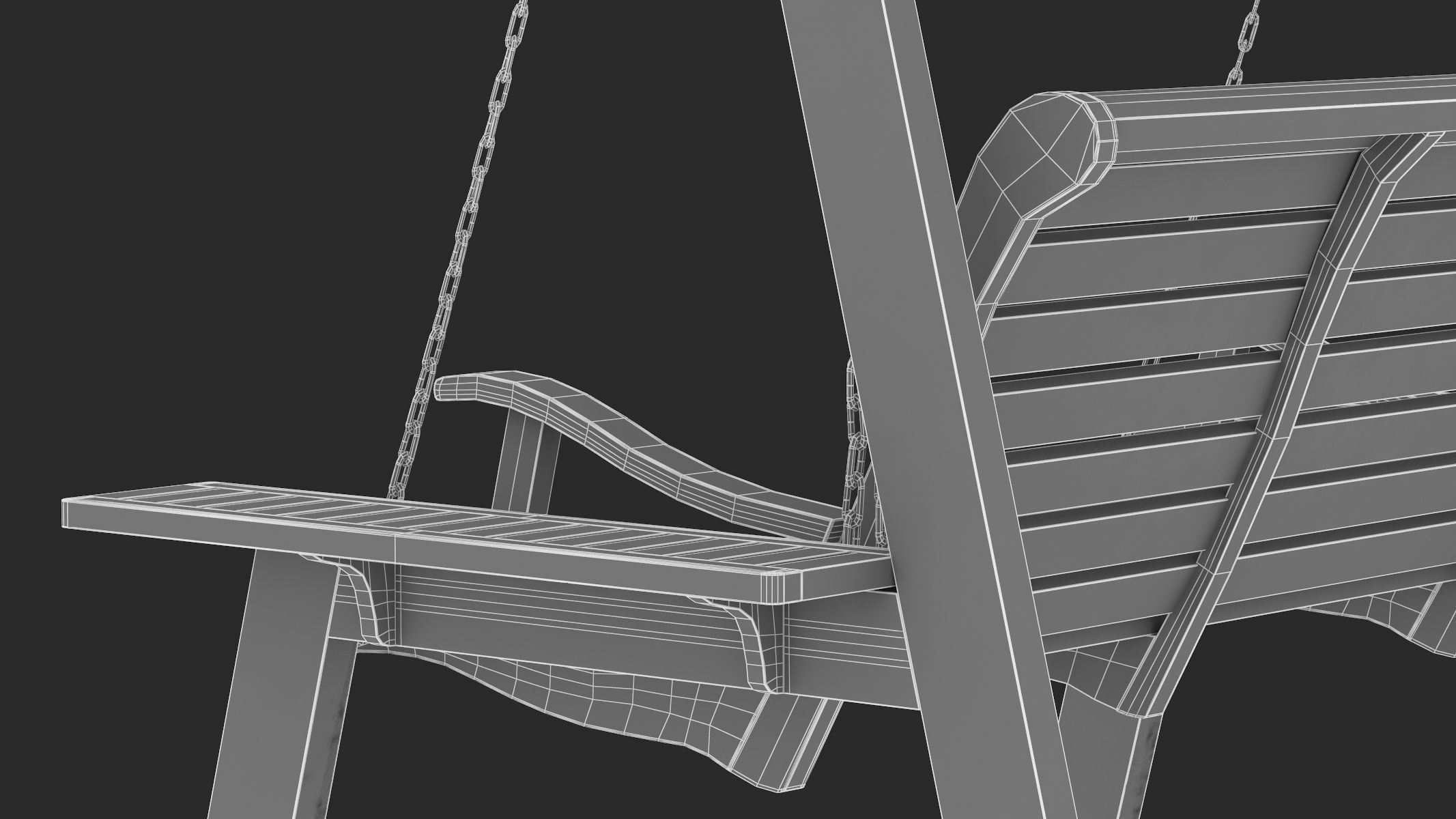 5 Wooden Swing Chairs Set 3D model_82