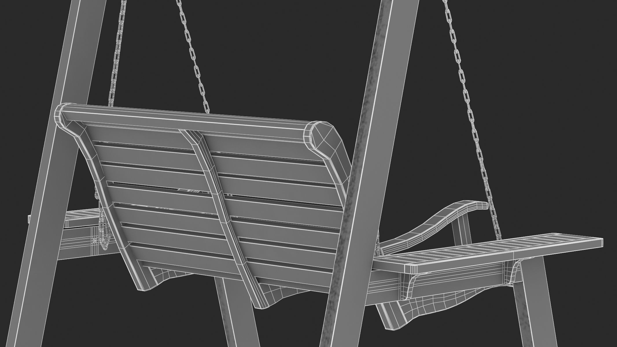 5 Wooden Swing Chairs Set 3D model_65