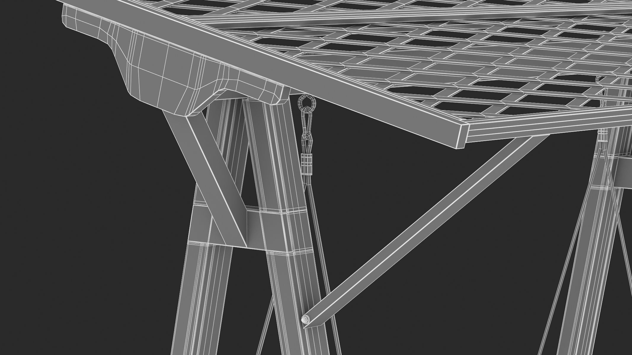 5 Wooden Swing Chairs Set 3D model_96