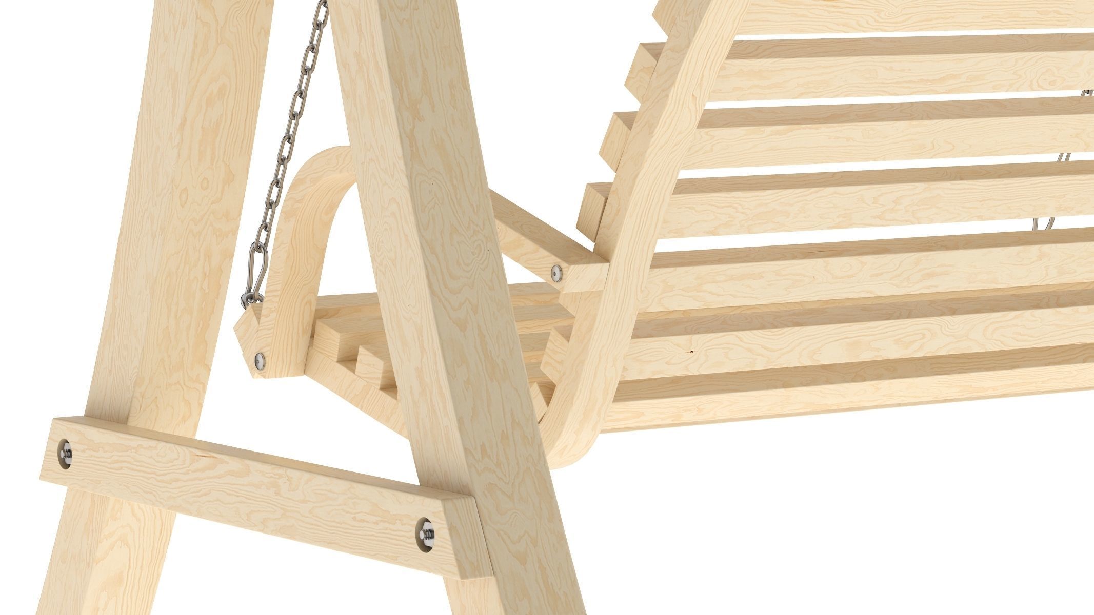 5 Wooden Swing Chairs Set 3D model_27