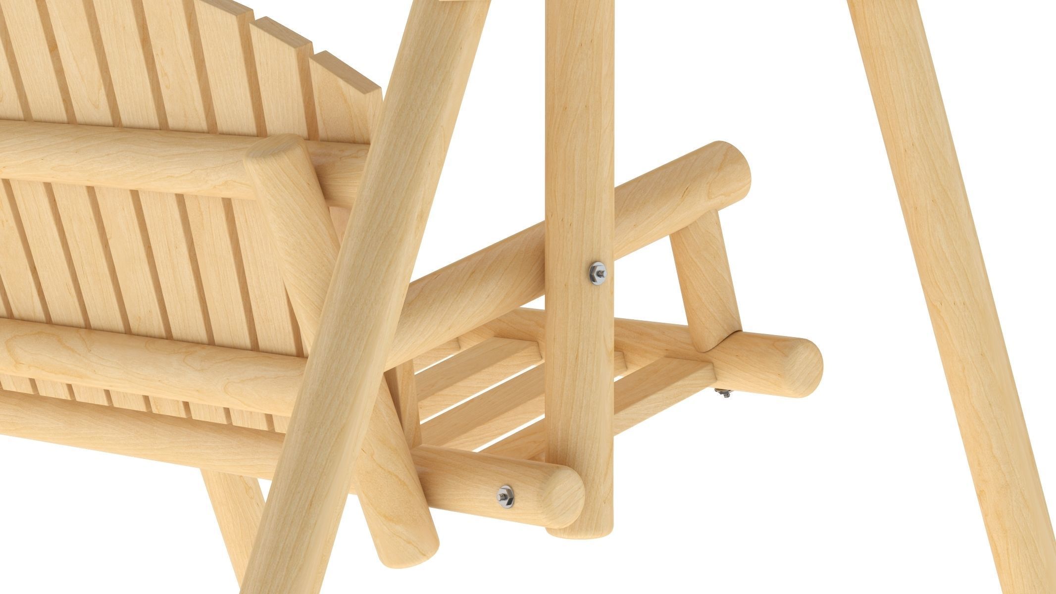 5 Wooden Swing Chairs Set 3D model_39