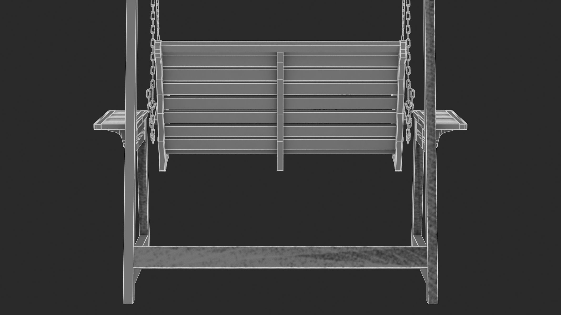 5 Wooden Swing Chairs Set 3D model_64