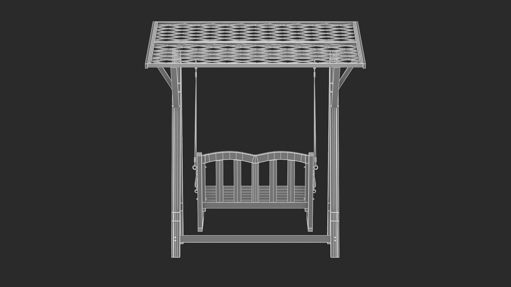 5 Wooden Swing Chairs Set 3D model_94