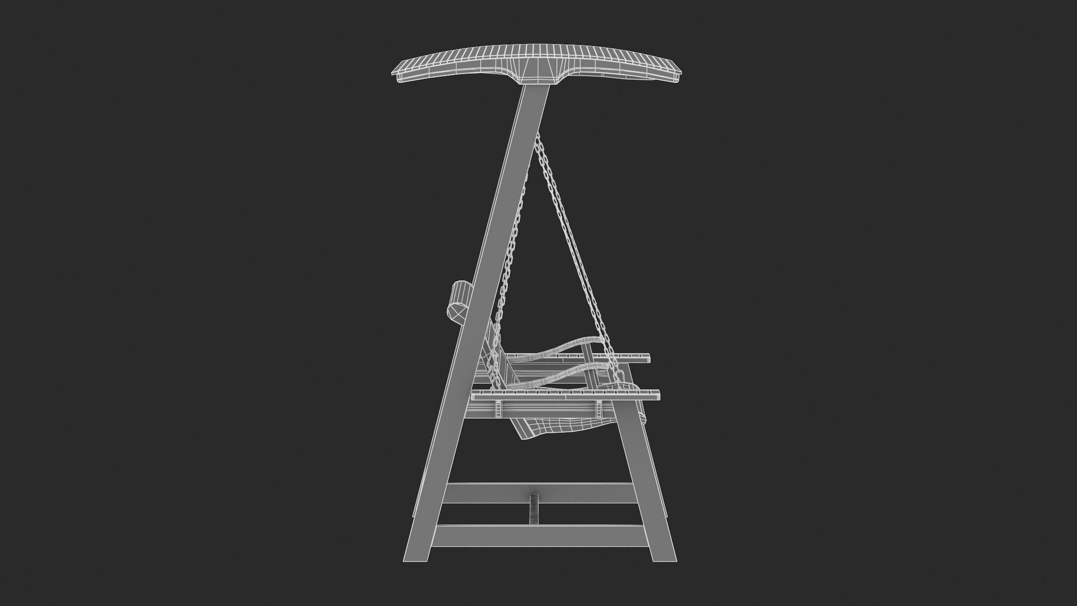 5 Wooden Swing Chairs Set 3D model_66