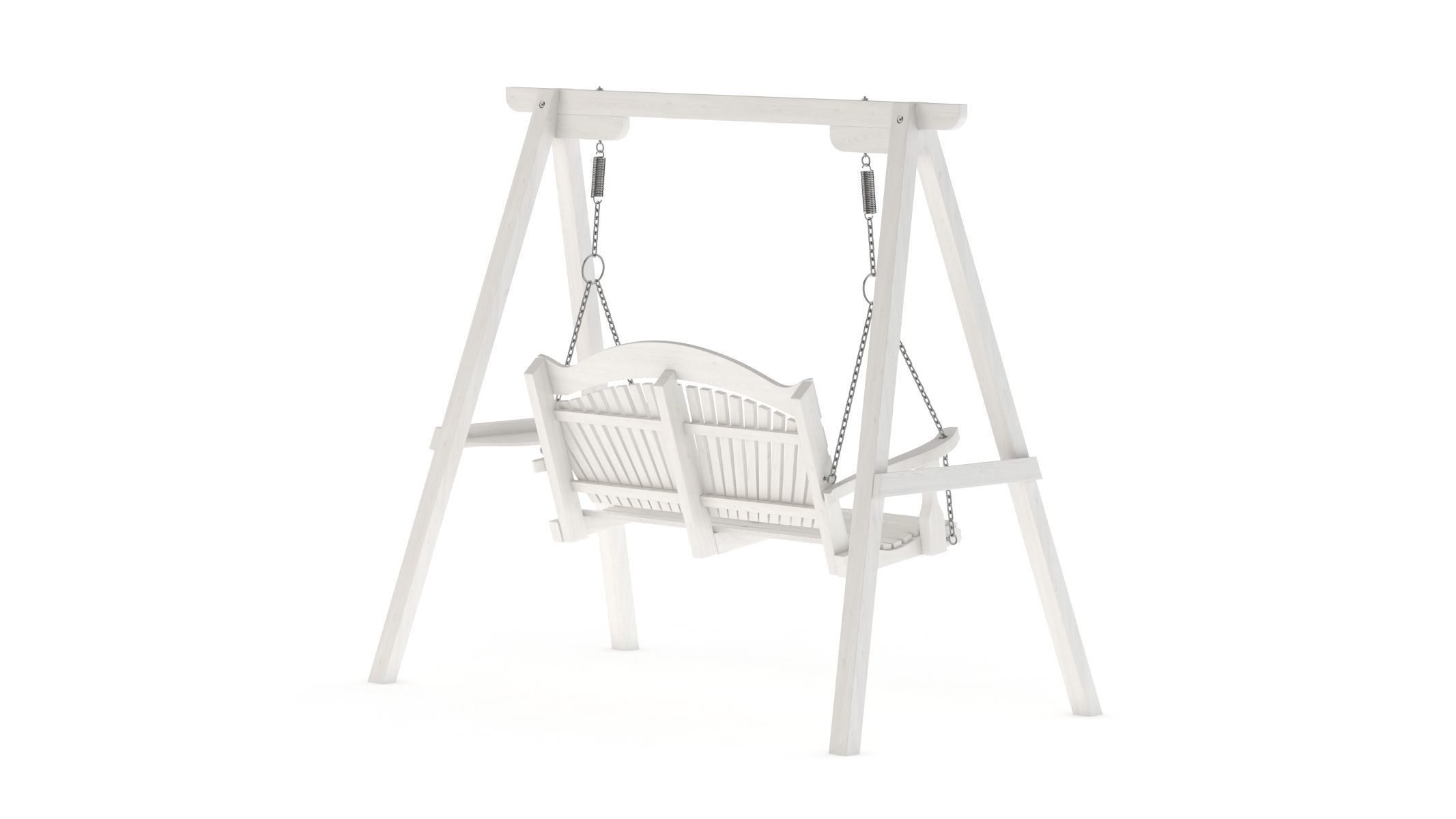 5 Wooden Swing Chairs Set 3D model_71