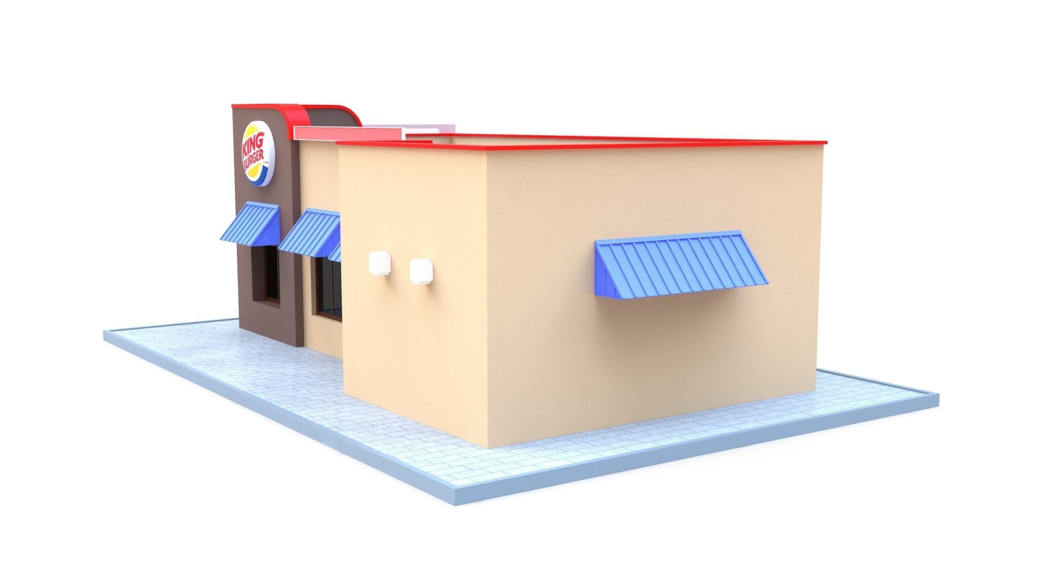 Burger King Restaurant 01 3D model_4