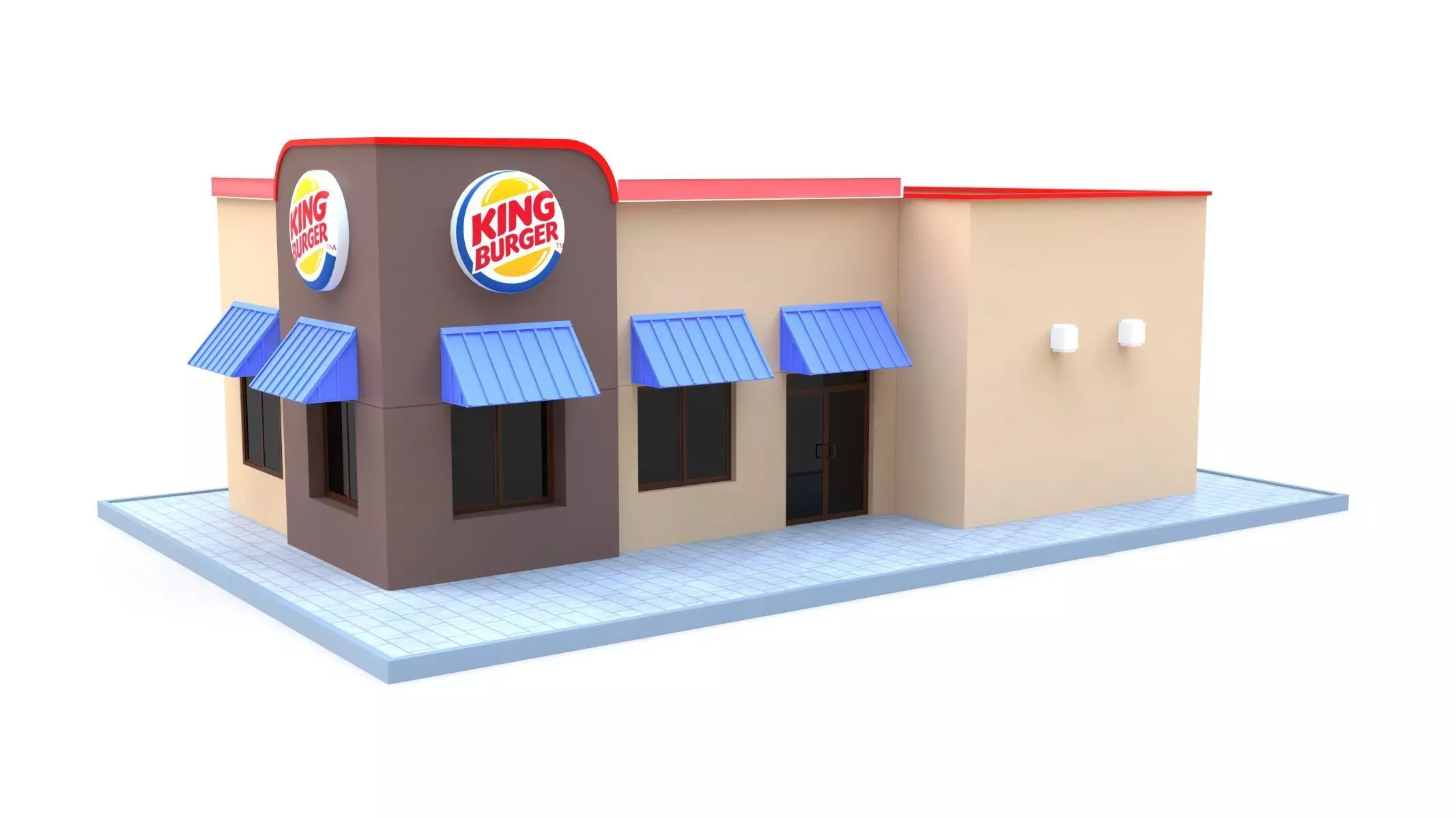 Burger King Restaurant 01 3D model_0