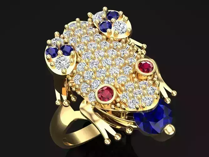 Toad ring - Jin Chan ring - Diamond ring